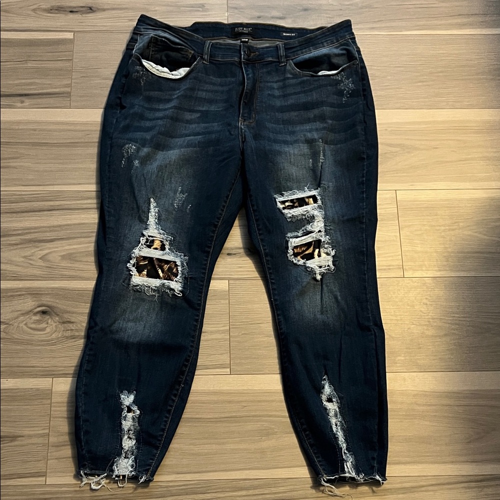 Judy Blue Dark Distressed Boyfriend Jeans